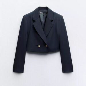 Zara NWT Women's Black Cropped Blazer, Elegant, Classy, Viral, Size M